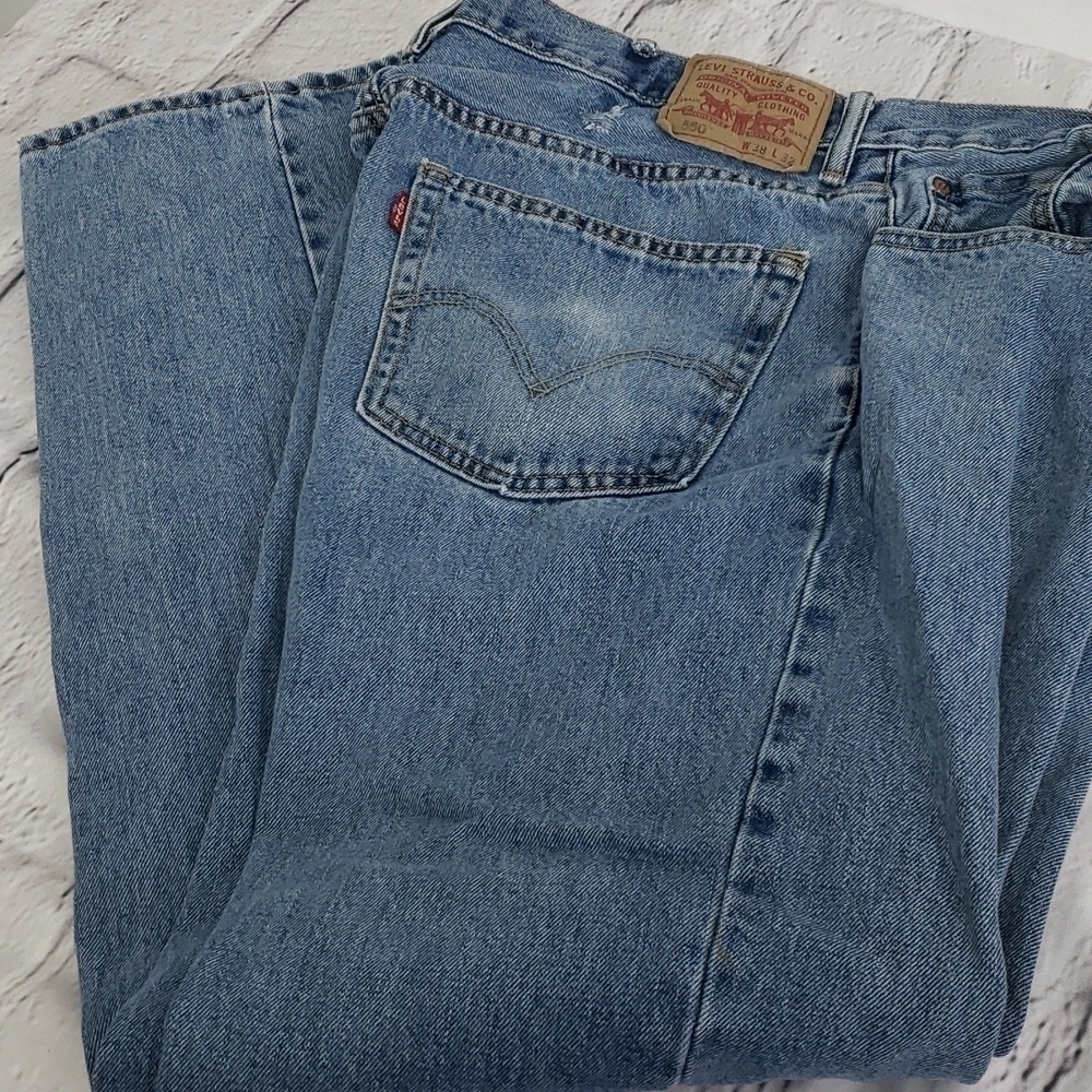 LEVI'S 550 Relaxed Fit *Loved 37x31 Holes Stains See pics